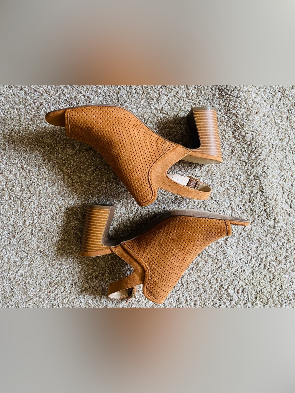 Liz Claiborne Brown Peep-Toe Block Heels. Worn once.